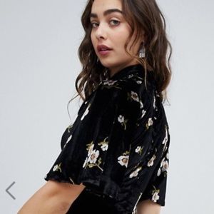 Free People Be My Baby Velvet Mini Skater Dress